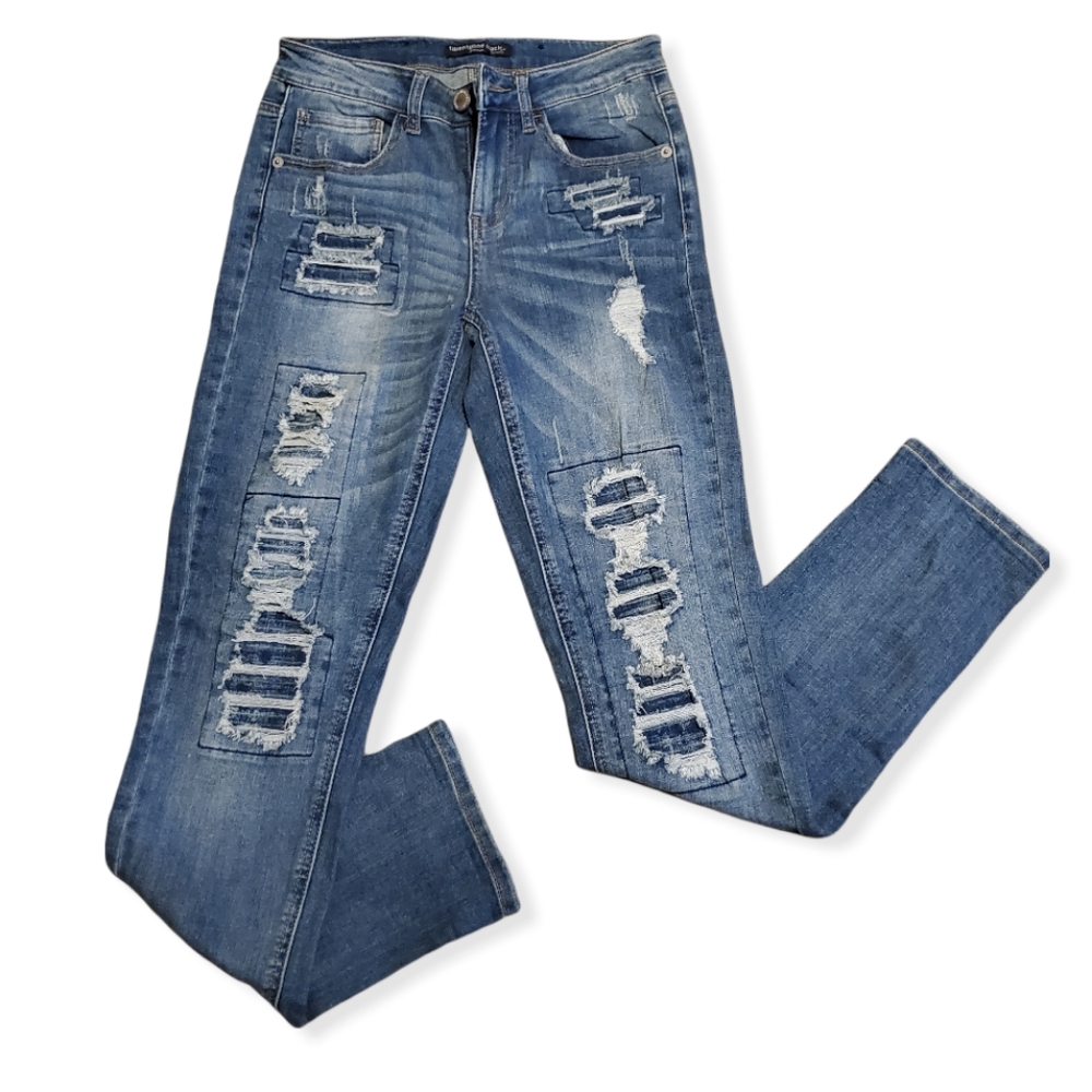 No Peaking ⛔ Distressed Skinny Leg Jeans, Size 5/6R, by Twenty One Black
